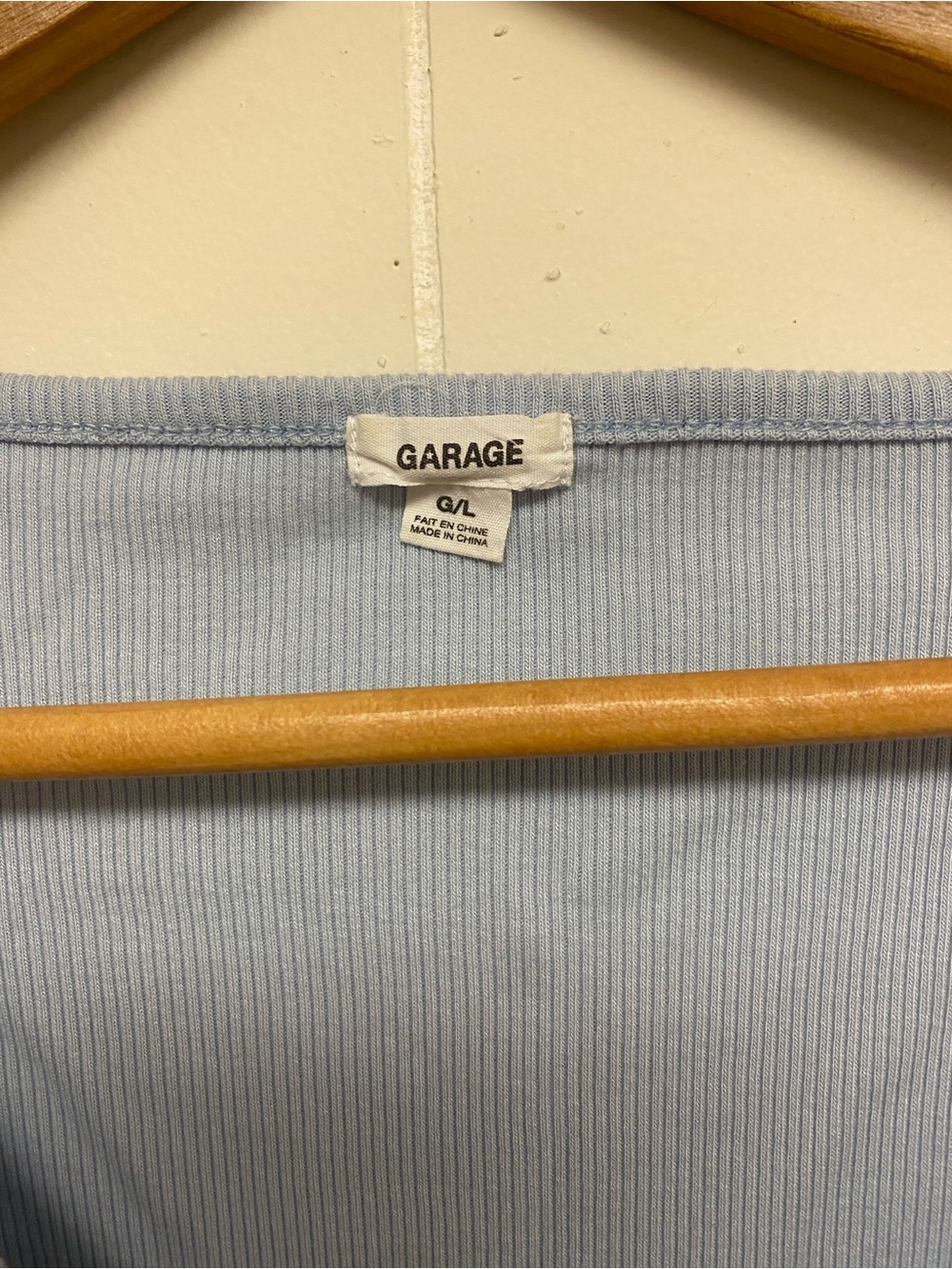 Garage Light Blue Ribbed Button-Front Cropped Cardigan - Picture 3 of 6